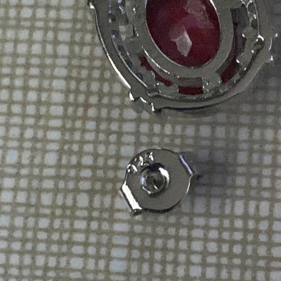 New classy stylish elegant artwork artisan Red Ruby Cz’s SS925 studs earrings - Picture 10 of 11